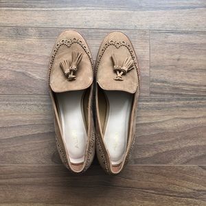 Brown leather loafer